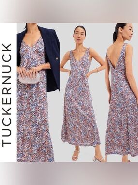 Tuckernuck Natasha Mosiac Maxi Dress Flowing Breezy Summer Vacation Dress